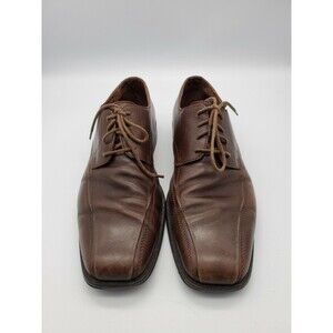 JOHNSTON & MURPHY Men's Shoes Bicycle Toe Oxfords Sz 9.5 M Brown Leather